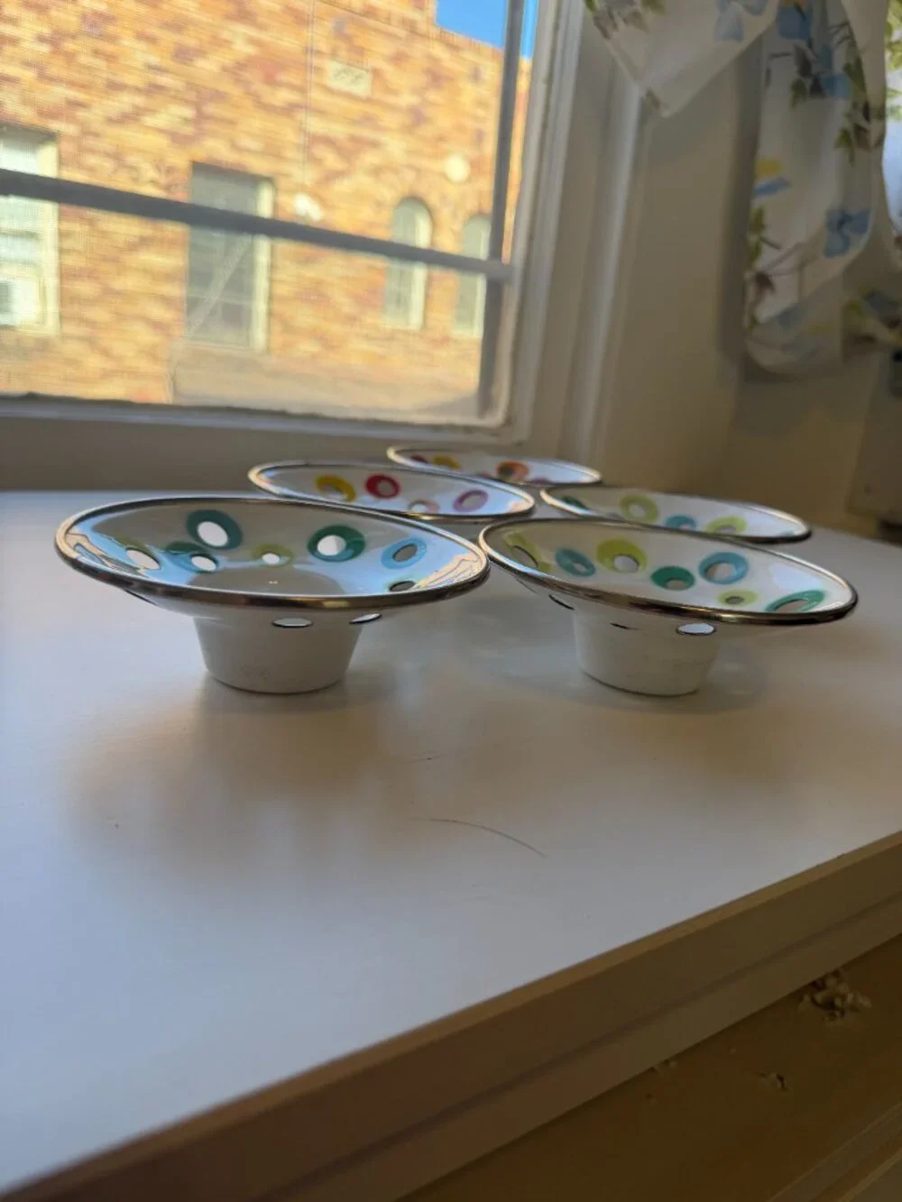 Vintage IKEA Space Age Enameled Metal Tea Light Candle Holders